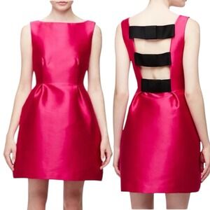 KATE SPADE Pink Open‎ Back Fit Flare Structured Cocktail Scuba Dress Sz 4